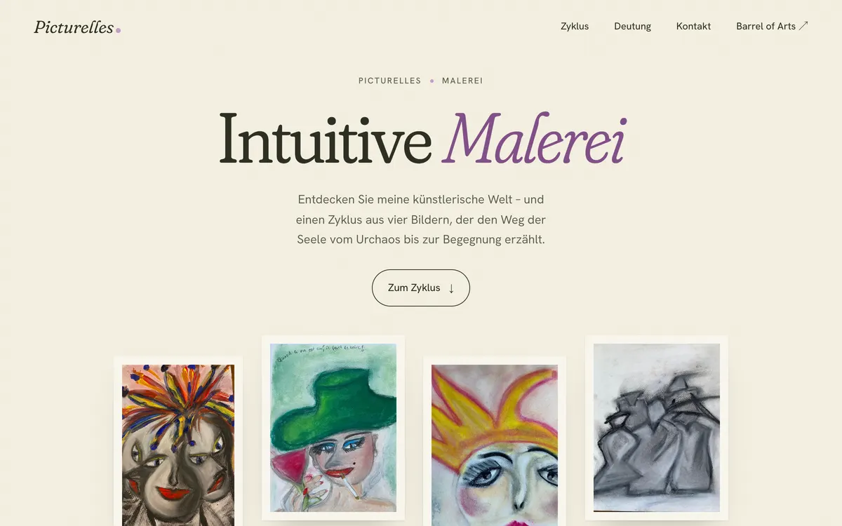 Website Picturelles, gestaltet von gonka.tech
